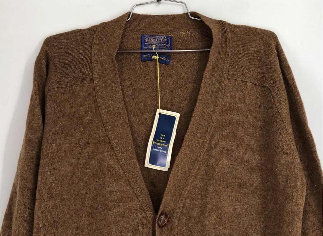 Vintage NWT Pendleton Women's Brown Wool Cardigan Sweater - Size M