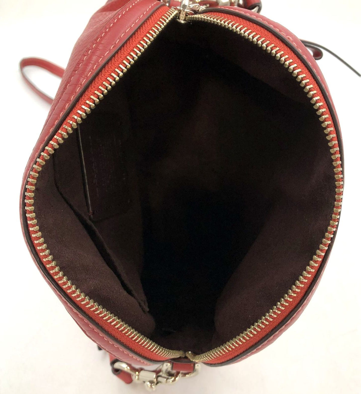 Coach 'Ivie' Red Pebbled Leather Crossbody Bag with Gold-Tone Hardware (+COA)