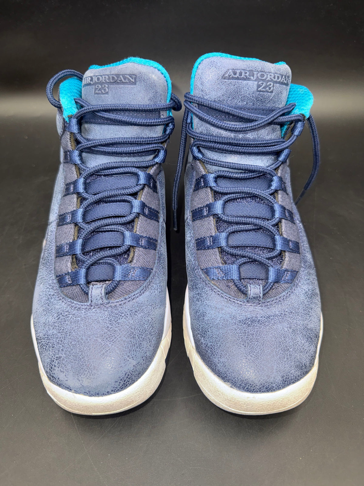 Nike Air Jordan 10 Retro Los Angeles Ocean Fog Blue Sneakers Size 5.5Y COA