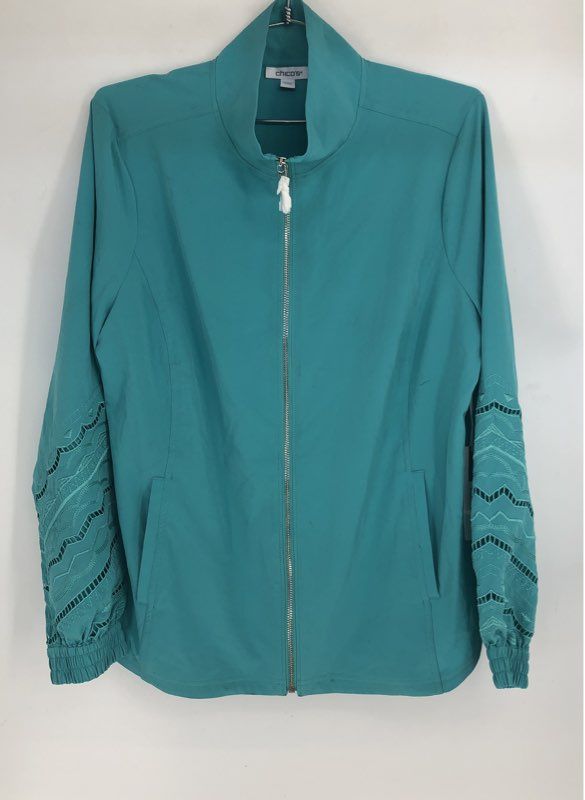 NWT Chico's Women's Blue Zenergy Cutout Jacket - Size 3