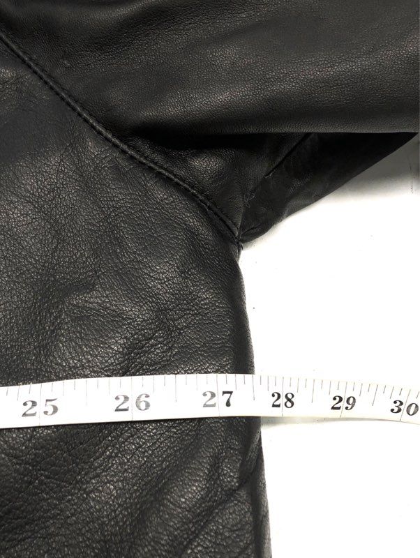 Nautica Men's Black Genuine Leather Full Zip Bomber Jacket Sz XL