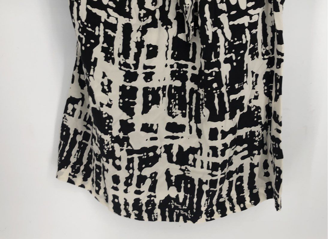 Tory Burch Women's Black White Silk Blouse - Size 8