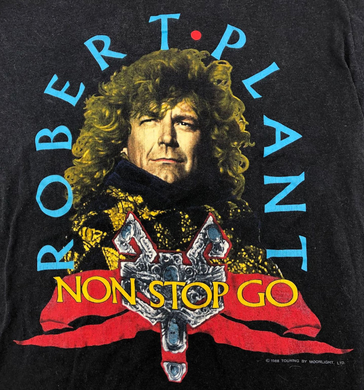 LOT of 2 Vintage 1988 Robert Plant &quot;Non Stop Go&quot; Tour Band T-Shirts - L &amp; XL