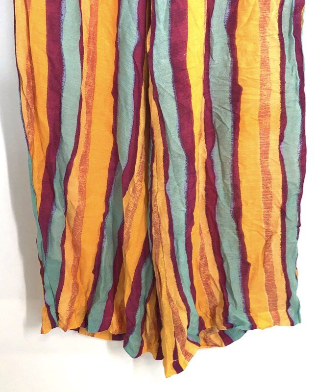 Lulus Women's Multicolor Striped Boho High Rise Wide Leg Pants NWT Sz XS