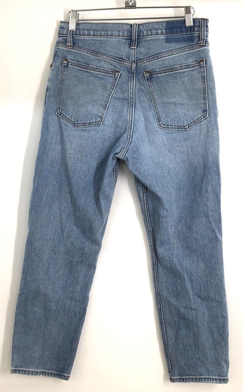 Abercrombie & Fitch Women's The Mom High Rise Distressed Blue Jeans Sz 27 / 4S