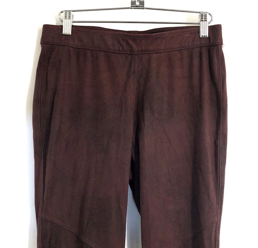 Free People Women's Brown Faux Suede Skinny Moto Legging Pants Sz 27