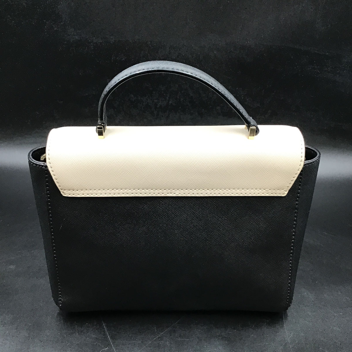 Kate Spade Cream\Black Leather 'Brynlee Color Block' Satchel Bag (+COA)