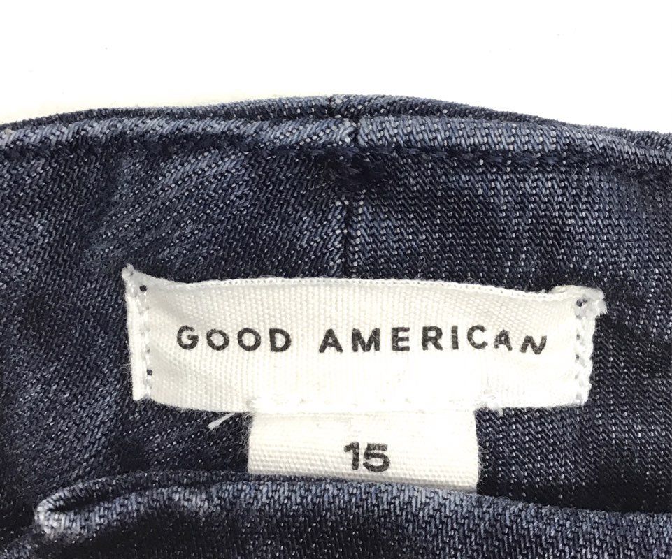 Good American Women's Good Legs Flare Jeans Dark Wash Indigo Stretch Size 15