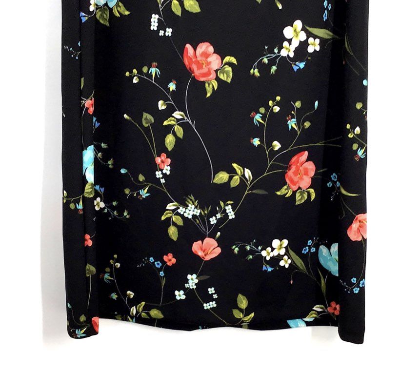 Worthington Women's Black Floral Sleeveless Shift Dress Gold Back Zip Sz XL NWT