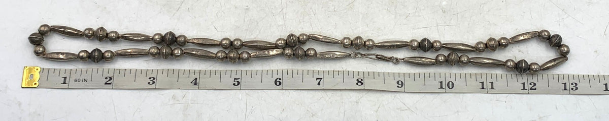 Striking Sterling (.925) Silver 26" Beaded Necklace 32.34g