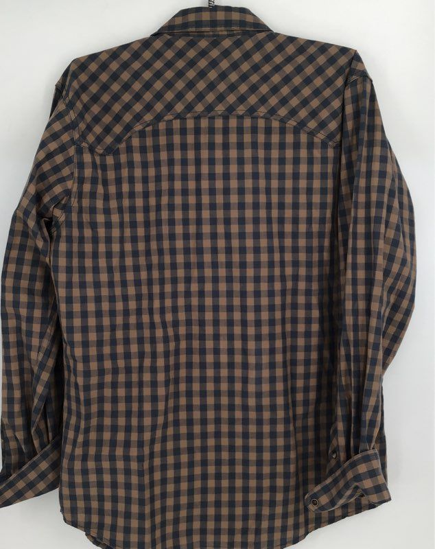 Ariat Men&#39;s Brown Black Check Button-Up Shirt - Size M