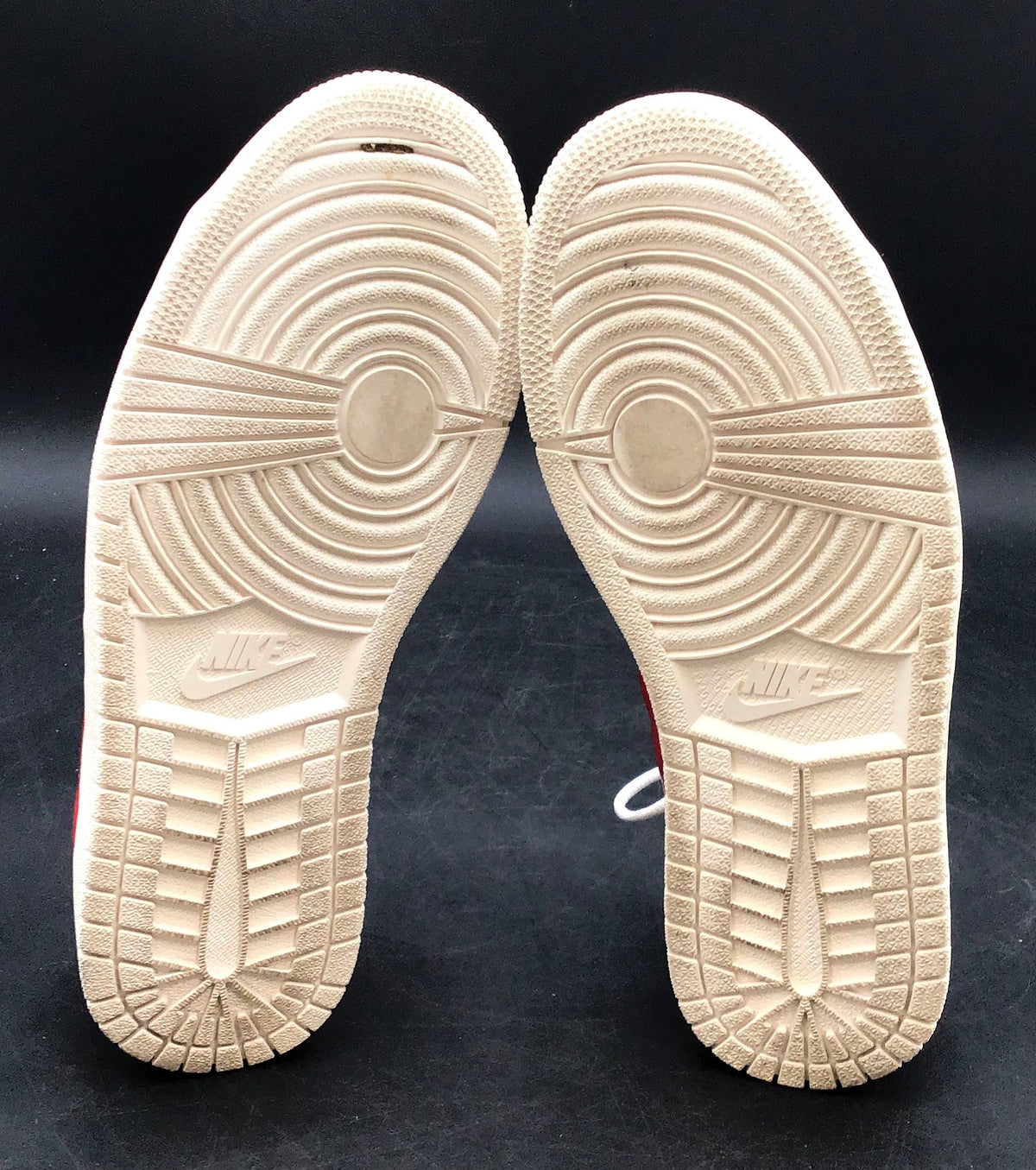 Nike Men's Jordan 1 Centre Court White Red Athletic Shoes - Size 8