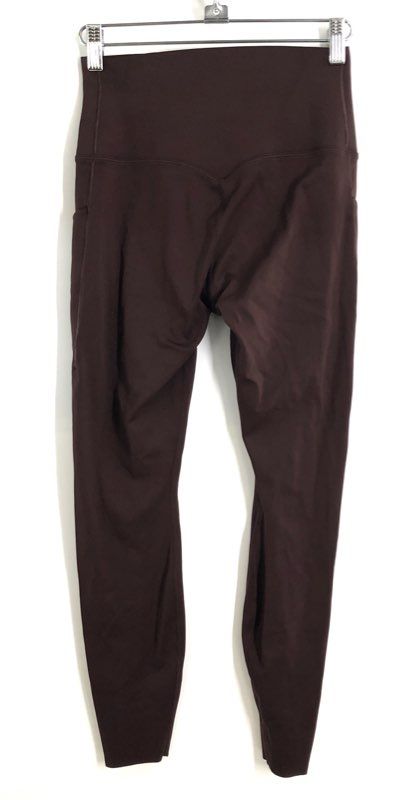 Nike Women's Universa Dri-FIT High-Waist 7/8 Leggings Plum Brown Pockets Sz S