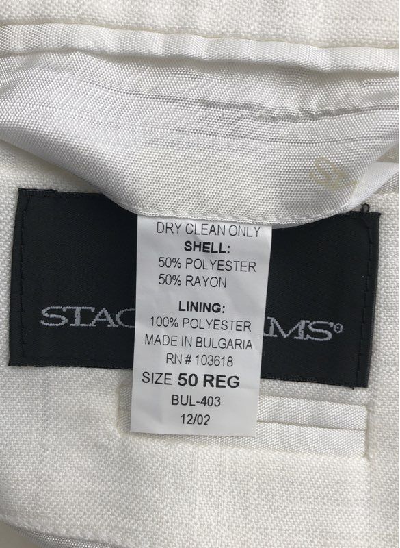 NWT Stacy Adams Men's White Blazer - Size 50R
