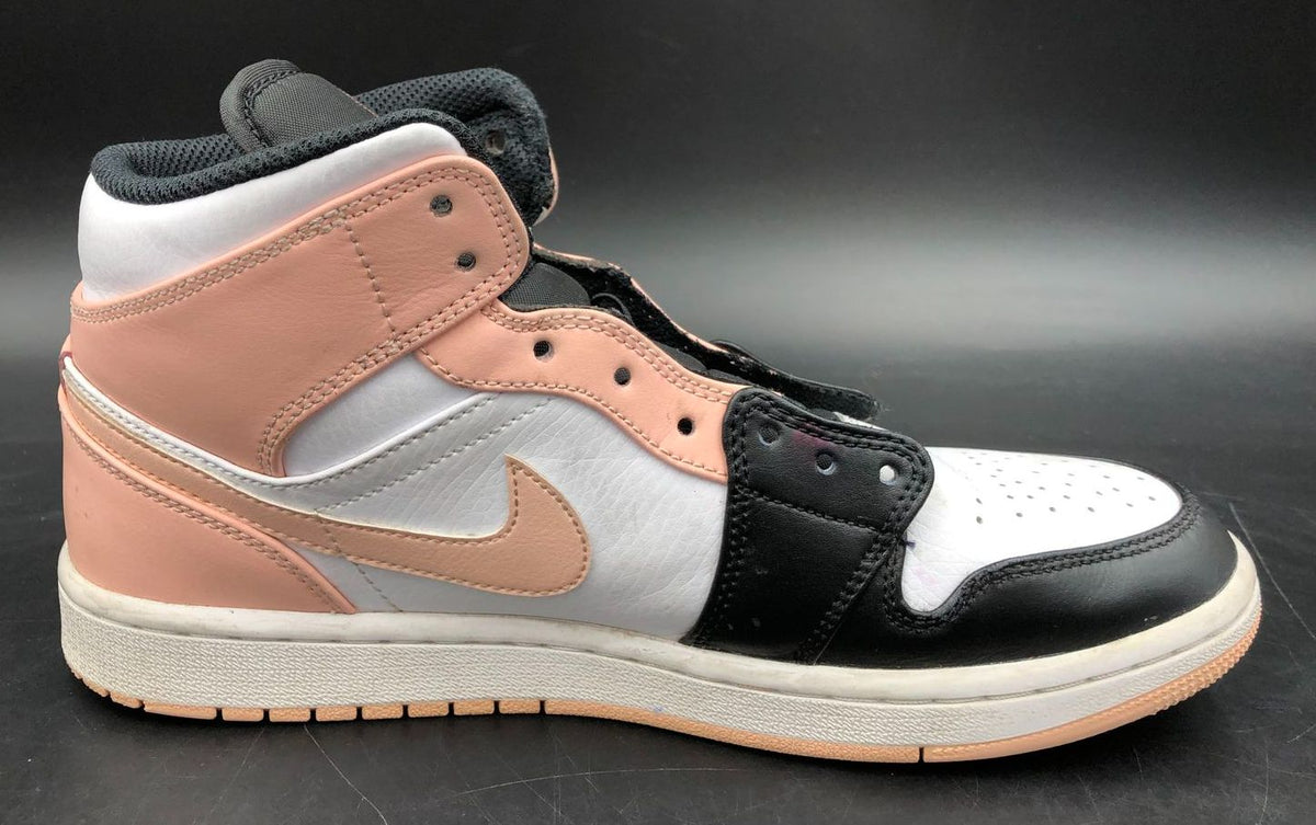 Nike Jordan 1 Mid &#39;Crimson Tint&#39; Men&#39;s White/Black/Pink Sneakers - Size 8 (+COA)