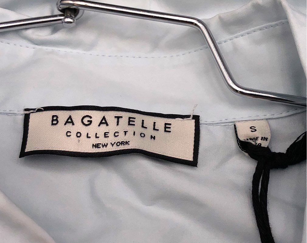Bagatelle Women's Blue Wrap Shirt Dress Tie Waist Short Sleeve Sz S NWT