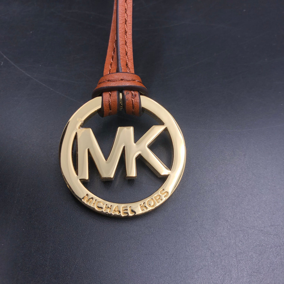 Michael Kors Brown Signature Print 'Frankie' Bucket Bag (+COA)