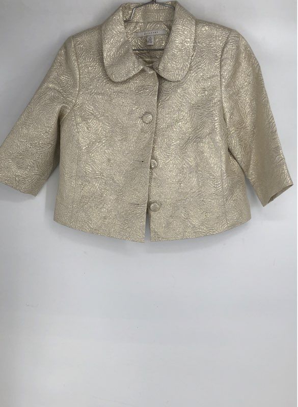 Allegory Women's Beige Gold Jacket - Size 10