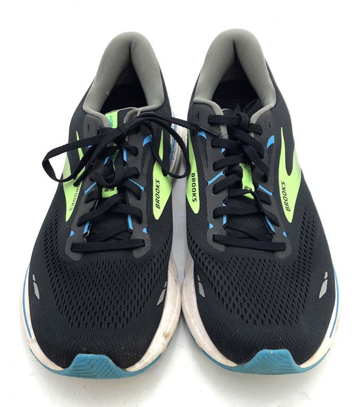 Brooks Adrenaline GTS 23 Black Neon Blue Running Shoes Men's Size 12