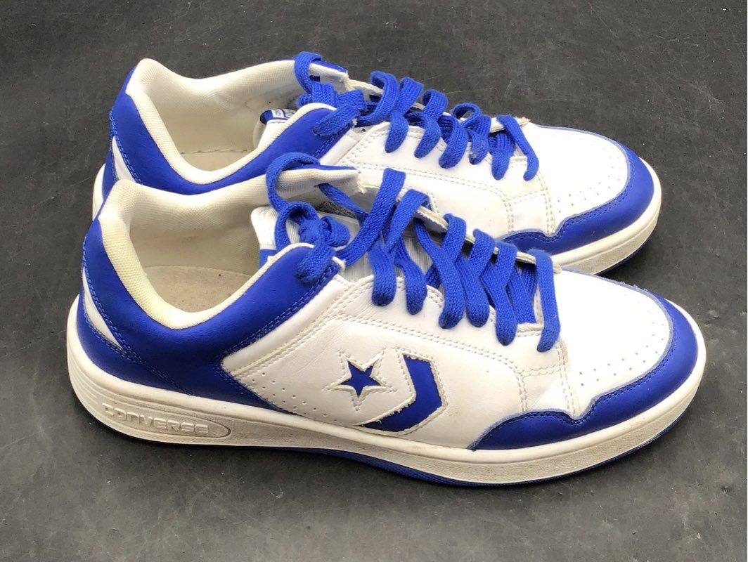 Converse Weapon OX White Laser Blue Low Top Basketball Sneakers Men's Size 12