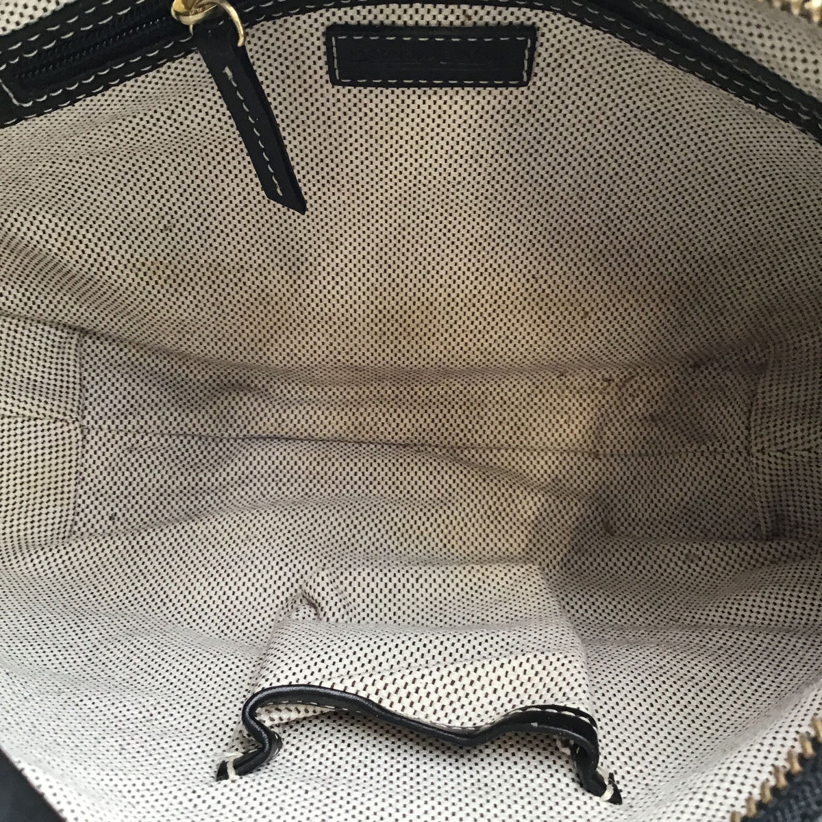 Dooney & Bourke Black\Grey 'Monogram Top Zip' Hobo Bag (+COA)