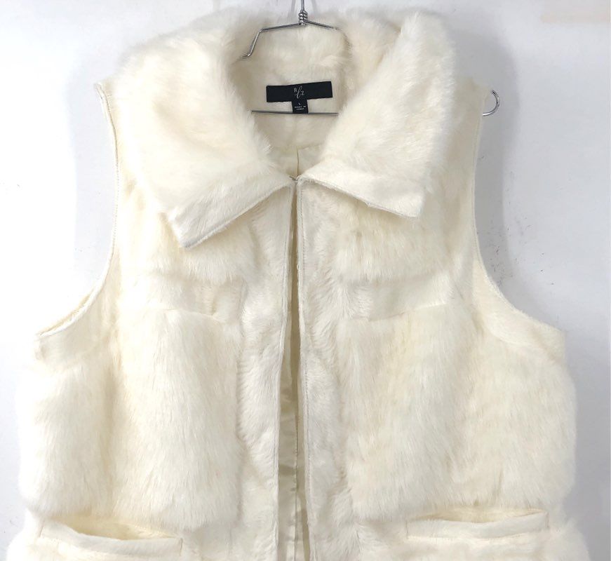 Rachel Zoe Women's White Fur Vest - Size L