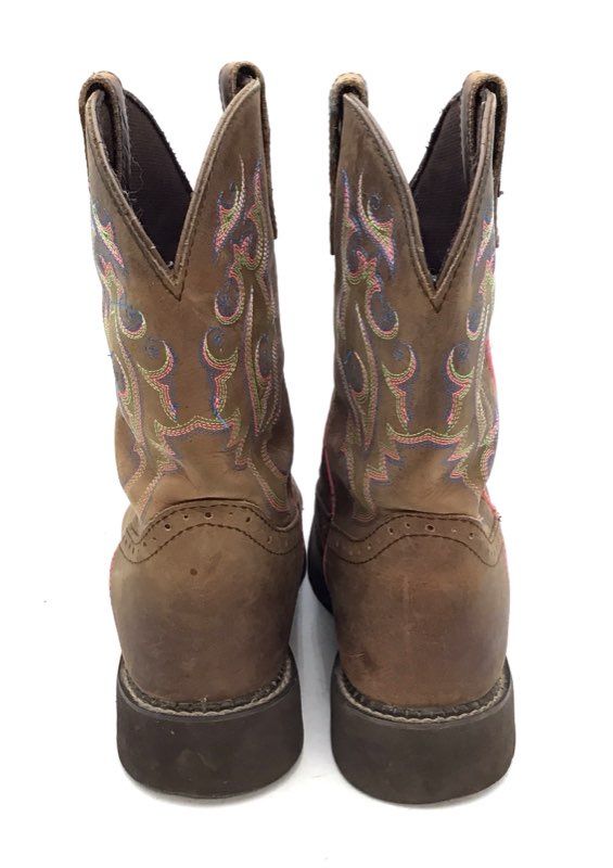 Justin Gypsy L9608 Brown Leather Waterproof Square Toe Western Boots Size 10B