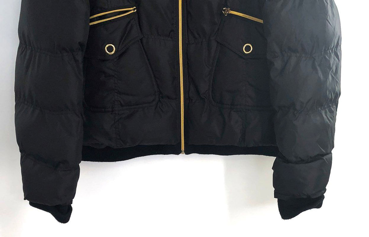 Fubu Women's Vintage Y2K Black Gold Quilted Puffer Jacket Ladies Collection 3X