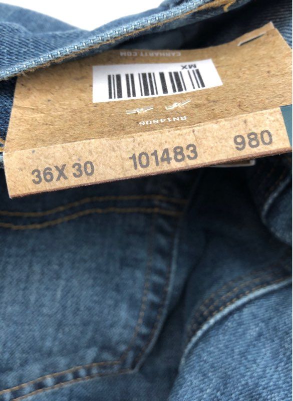 NWT Carhartt Relaxed Fit Straight Jeans - Size 36X30