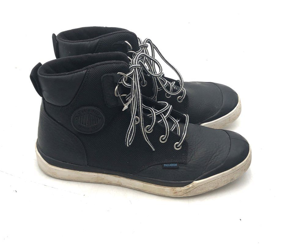 Palladium Pampa Hi Black Leather Textile High Top Boots Men's Size 8.5