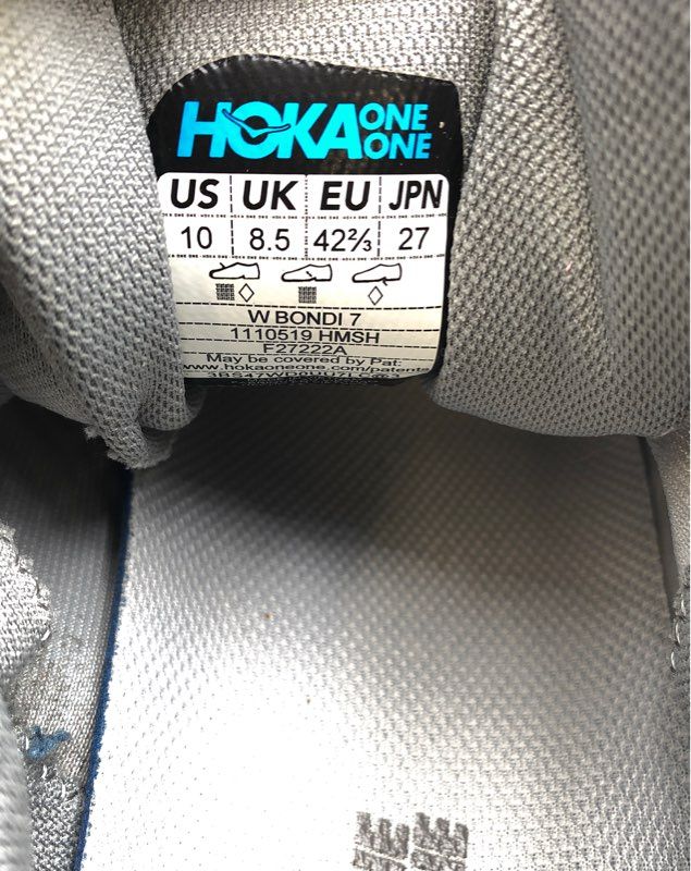 Hoka One One Women&#39;s Bondi 7 1110519 HMSH Gray Athletic Shoes - Size 10