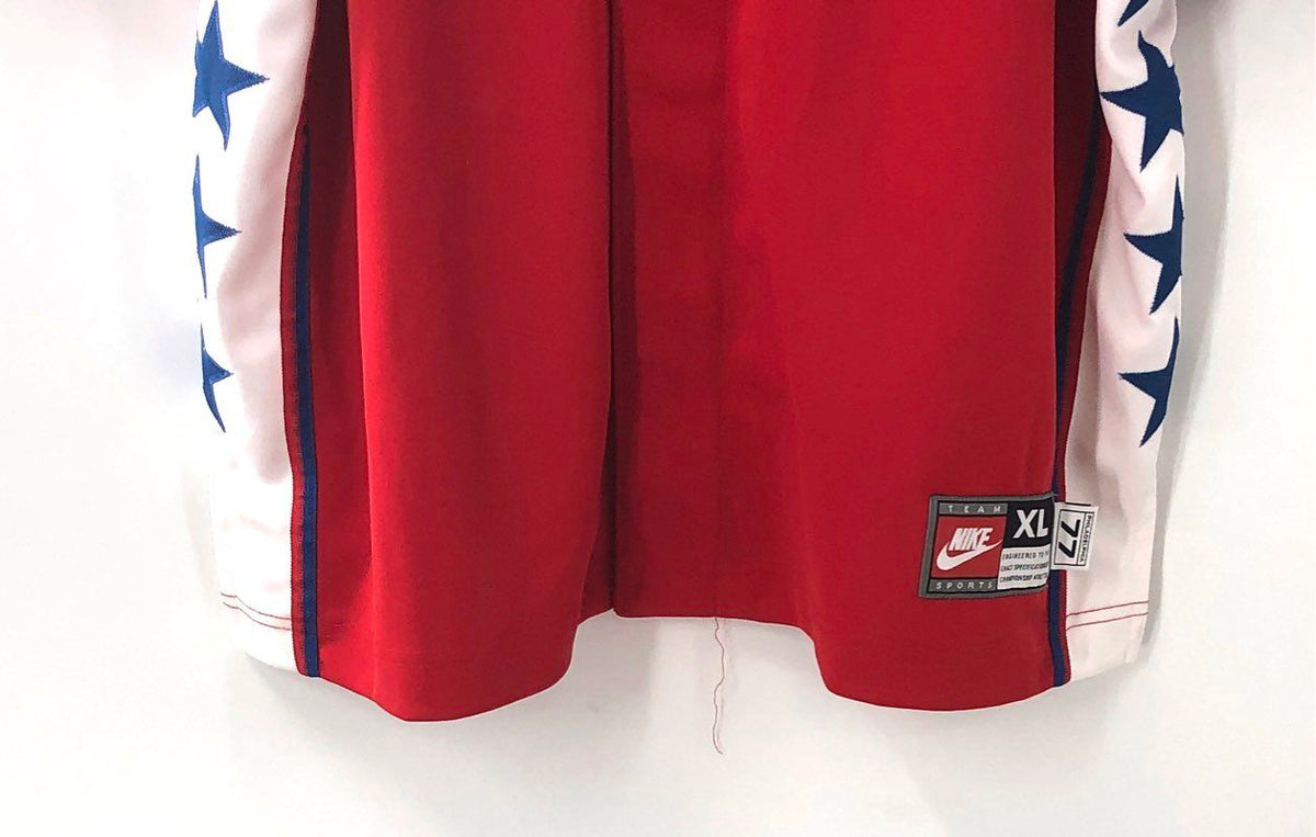 Vintage Y2K Nike Men's 76ers Red Warm Up Shooting Jersey Embroidered Sz XL