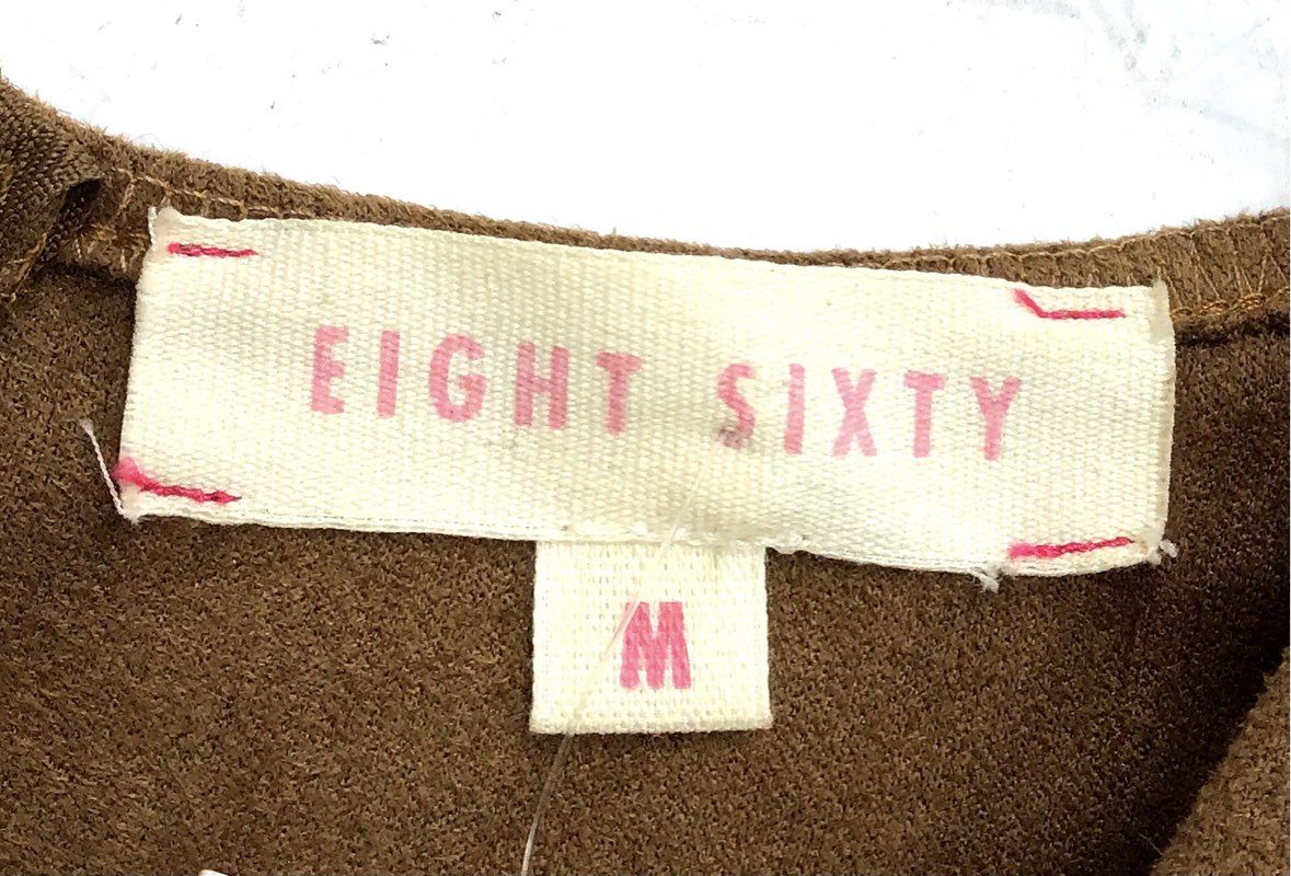 Vintage NWT Eight Sixty Women's Brown Suede V-Neck A-Line Dress - Size M