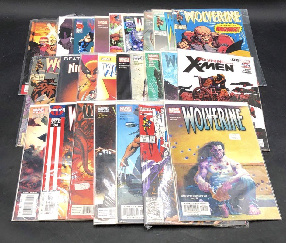 Marvel Comic Lot 1980s-2010s Wolverine X-Men Superhero Approximately 25