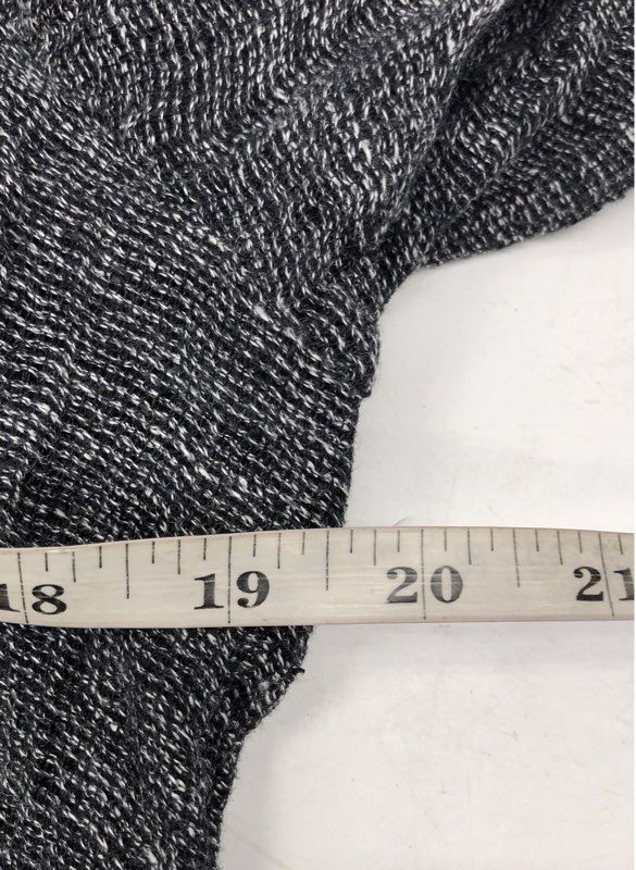 Massimo Dutti Women's Black Gray Marl Bell Sleeve V-Neck Shirt NWT Sz L