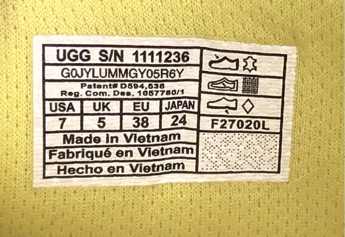 UGG Laton Fur Slide Pollen Yellow Platform Sandals Women's Size 7