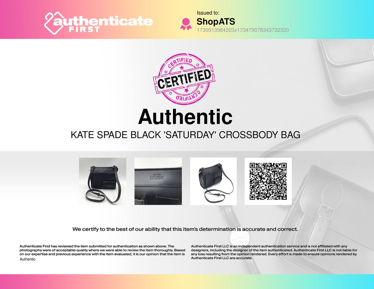 Kate Spade Black &#39;Saturday&#39; Crossbody Bag (+COA)