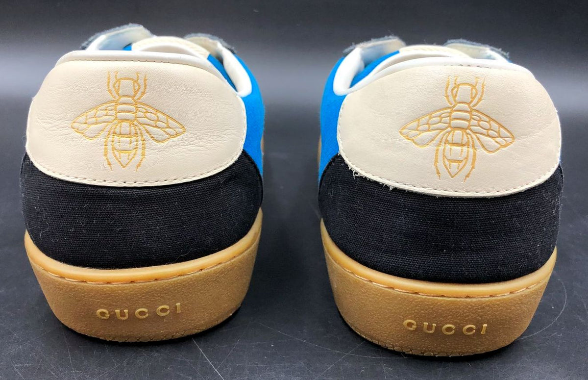 Gucci G74 Nylon 'Bright Blue' Men's Sneakers with Web Stripes - Size 43 (+COA)