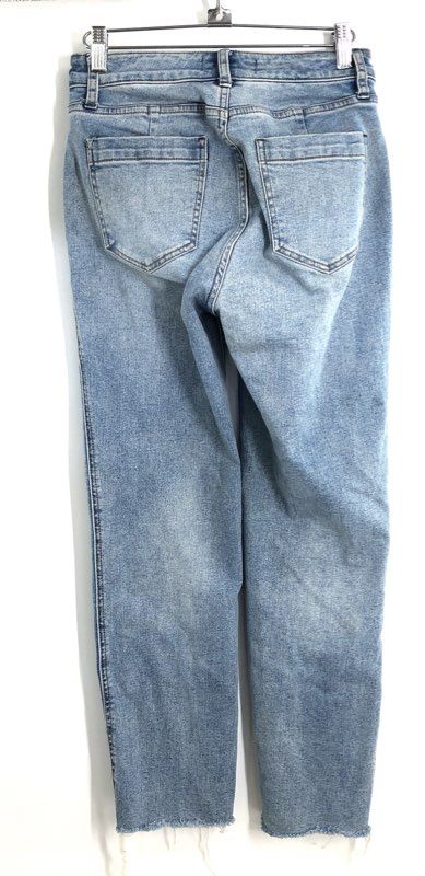 We The Free Women's Light Wash High Rise Straight Leg Raw Hem Jeans Sz 26