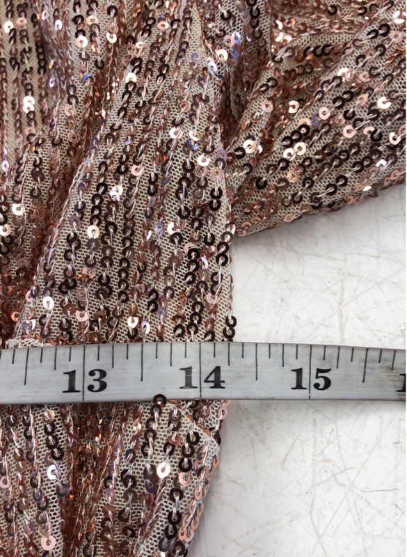 Nanette Lepore Women's NWT Rose Gold Sequin Faux Wrap Cocktail Dress Sz 10