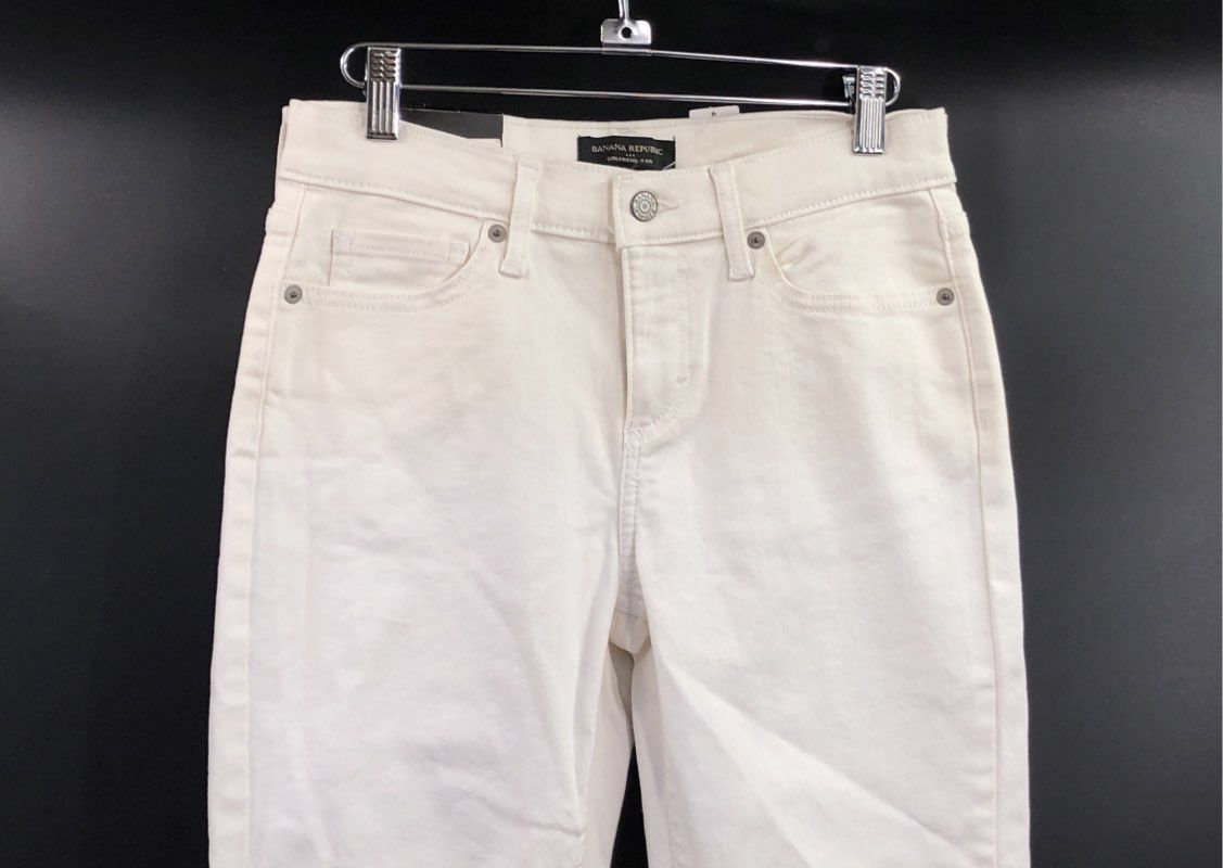 Banana Republic Women's White Girlfriend Jean Stretch Cotton NWT Sz 24/00