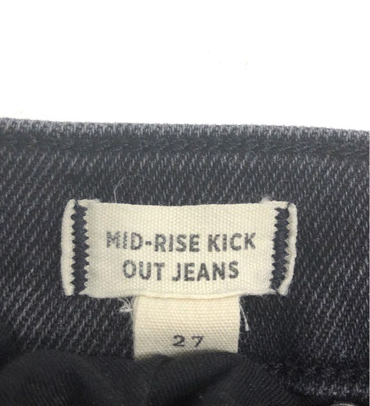 Madewell Women's Mid-Rise Kick Out Jeans Faded Black Stretch Denim Size 27