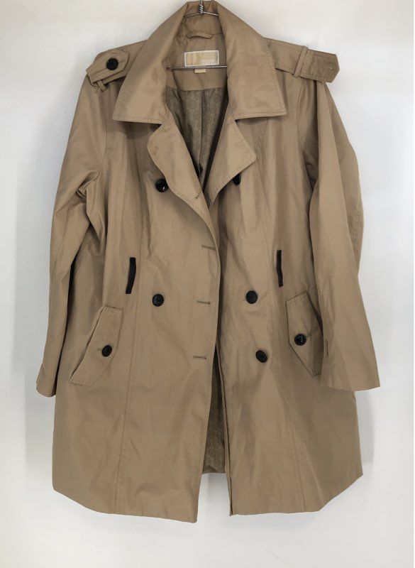 Michael Kors Women's Beige Double-Breasted Trench Coat - Size XL