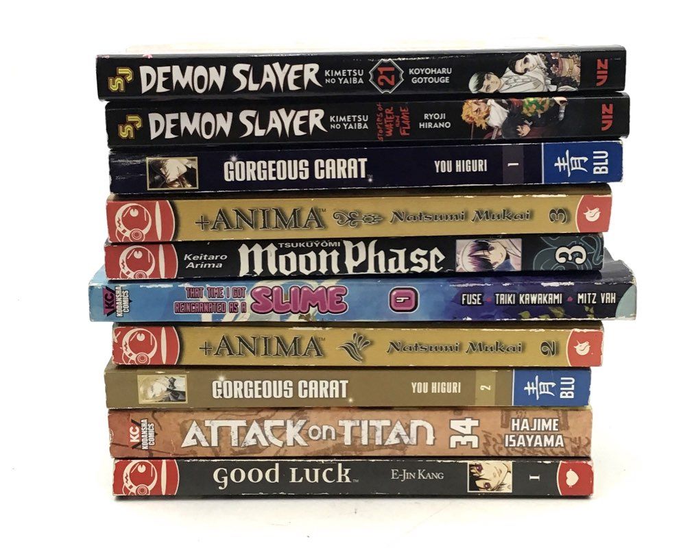 Demon Slayer Attack on Titan Manga Lot of 10 Viz Tokyopop KC Comics