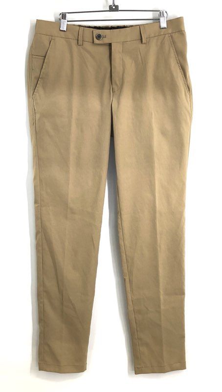 Hiltl Men's Trento Trousers Beige Khaki Flat Front Pants Sz 50 US 34 NWT