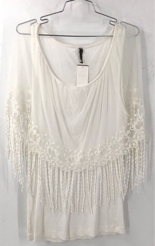 NWT XCVI Women's White Boho Mini Dress - Size M