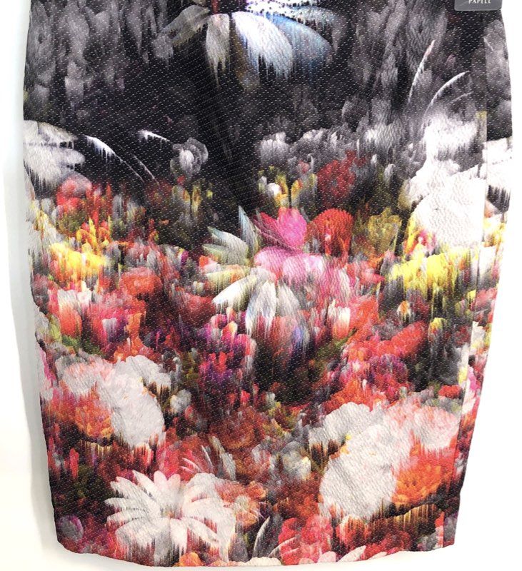 Adrianna Papell Women's Multicolor Floral Short Sleeve Sheath Dress Sz 14 NWT
