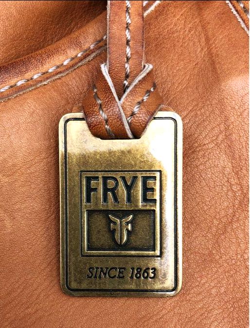 Frye Brown Leather Slouchy Hobo Crossbody Shoulder Bag Antique Brass Hardware