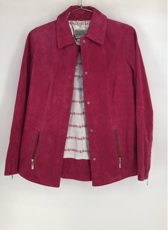 Bradley By Bradley Bayou Women's Pink Suede Leather Shirt Jacket - Size XS