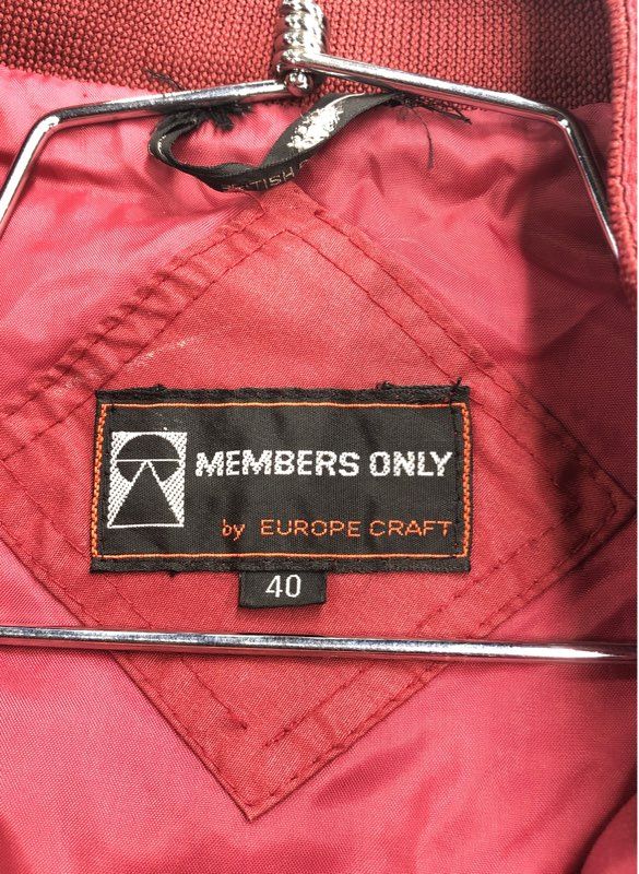 Members Only Men's Red Bomber Jacket - Size 40